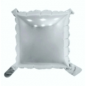 Μπαλονι Foil 40Cm Κατασκευης Με Αυτοκολλητα Τετραγωνο Ασημι - ΚΩΔ:526R101-Bb