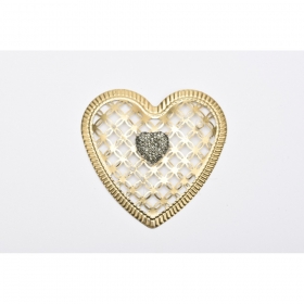 Μεταλλικη Χρυση Καρδια Με Λαδι Στρας Καρδια 8X8Cm - ΚΩΔ:1510961-1301-Rd