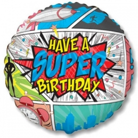 Μπαλονι Foil 18"(45Cm) Super Birthday Comic - ΚΩΔ:401597-Bb