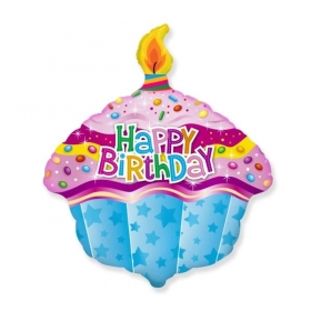 Μπαλονι Foil 24"(61Cm) Muffine Happy Birthday - ΚΩΔ:901736-Bb