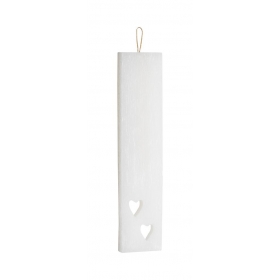Λαμπαδα Λευκη Αρωματικη Πλακε Με Καρδουλες Διατρητες - ΚΩΔ:M4603-1-Ad