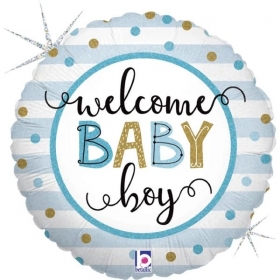 Μπαλονι Foil 18"(46Cm) Welcome Baby Boy - ΚΩΔ:26136-Bb