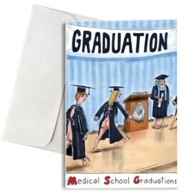 Ευχετηρια Καρτα Αποφοιτησης Με Φακελο Χιουμοριστικη Medical School Graduations - ΚΩΔ:Vc1702-60-Bb