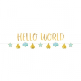 Banner Oh Baby Boy "Hello World" - ΚΩΔ:120474-Bb