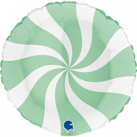 Μπαλονι Foil 18''(46Cm) Lollipop Λευκο-Πρασινο - ΚΩΔ:G018M01Whgr-Bb