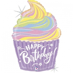 Μπαλονι Foil 27"(69Cm) Pastel Birthday Cupcake - ΚΩΔ:35961-Bb