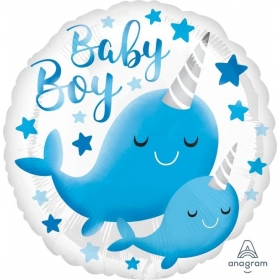 Μπαλονι Foil 17"(43Cm) Baby Boy Narwhal - ΚΩΔ:539634-Bb