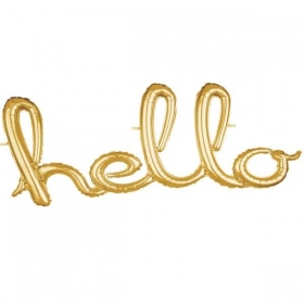 Μπαλονι Foil 99X40Cm Χρυσο "Hello"- ΚΩΔ:536692-Bb