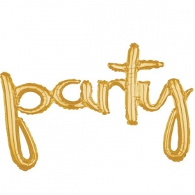 Μπαλονι Foil 93X40Cm Χρυση Ενωμενη Φραση "Party"- ΚΩΔ:536698-Bb