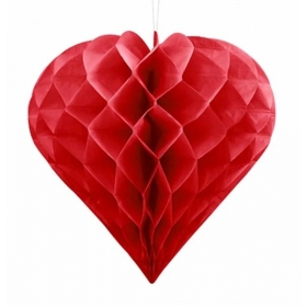 Κοκκινη Χαρτινη Διακοσμητικη Καρδια 20Cm - ΚΩΔ:Hh20-007-Bb