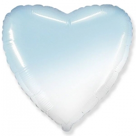 Μπαλονι Foil 32"(81.30Cm) Καρδια Ομπρε Ασπρο-Γαλαζιο - ΚΩΔ:206500Bg-Bb