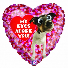 Μπαλονι Foil 45Cm Καρδια Με Σκυλακι «My Eyes Adore You»- ΚΩΔ.:14022Ρ-Bb