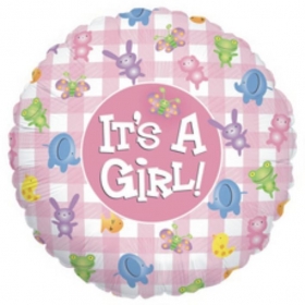 Μπαλονι Foil 45Cm Για Γεννηση «It'S A Girl» Καρω Με Γλυκα Ζωακια – ΚΩΔ.:86056Ρ-Bb