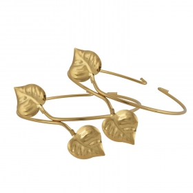 Επαργυρα Χρυσα Βραχιολια Κεριου Με Σχημα Φυλλα Για Στηριγμα Στολισμου - ΚΩΔ:34-Triantafylla-Vx