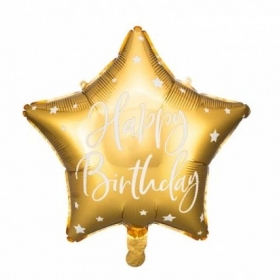 Μπαλονι Foil 16''(40Cm) Happy Birthday Χρυσο Αστερι - ΚΩΔ:Fb93-019-Bb