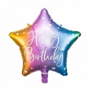 Μπαλονι Foil 16''(40Cm) Happy Birthday Rainbow Αστερι - ΚΩΔ:Fb93-000-Bb