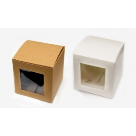 Κουτι Κυβος Χαρτινο Με Παραθυρο Ζελατινα Μεσαιο 8Cm - ΚΩΔ:506218