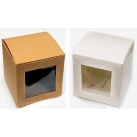 Κουτι Κυβος Χαρτινο Με Παραθυρο Ζελατινα Μεγαλο 10Cm - ΚΩΔ:506219