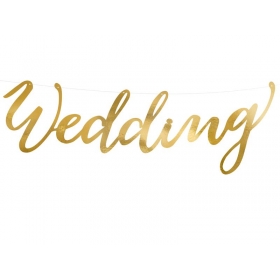 Χαρτινη Χρυση Επιγραφη ''Wedding'' 16.5Χ45Cm - ΚΩΔ:492858-Nt