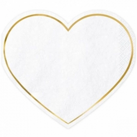 Χαρτοπετσετες Καρδια Ασπρο Με Χρυσο 28.5X25Cm - ΚΩΔ:Spk12-019Me-Bb