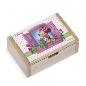 Ξύλινο Κουτάκι Minnie Λουλούδια 10.5x7x4cm - ΚΩΔ:NA171-PR