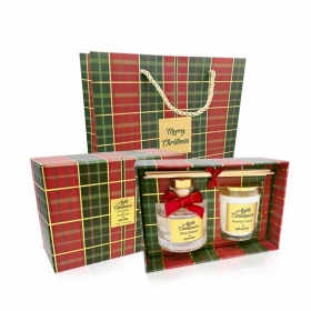 Αρωματικό σετ δώρου χριστουγεννιάτικο καρό apple cinnamon  - ΚΩΔ:ST00689-SOP
