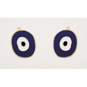 Μάτι Μεταλλικό Με Σμάλτο Μπλε 3.2Χ4.2cm - ΚΩΔ:5178313