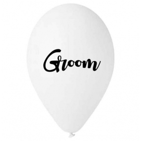 Μπαλόνι Latex Τυπωμένο Groom Λευκό 13''(33cm) – ΚΩΔ:13613318-BB
