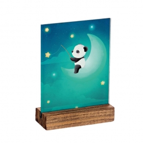 Plexiglass με Panda σε Ξύλινη Βάση 7X3X10cm - ΚΩΔ:M10244-AD