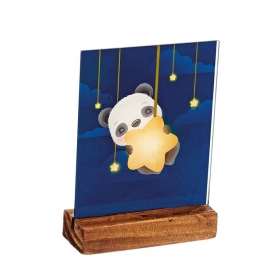 Plexiglass με Panda σε Ξύλινη Βάση 7X3X10cm - ΚΩΔ:M10248-AD