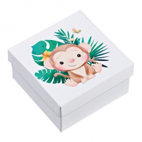 Χάρτινο Κουτί με Εκτύπωση Μαϊμουδάκι 7.5X7.5X4cm - ΚΩΔ:M10168-AD