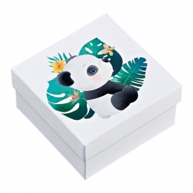 Χάρτινο Κουτί με Εκτύπωση Panda 7.5X7.5X4cm - ΚΩΔ:M10171-AD
