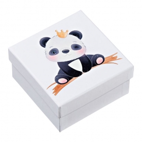 Χάρτινο Κουτί με Εκτύπωση Panda 7.5X7.5X4cm - ΚΩΔ:M10176-AD