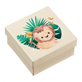 Χάρτινο Κουτί με Εκτύπωση Λιοντάρι 7.5X7.5X4cm - ΚΩΔ:M10180-AD