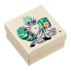 Χάρτινο Κουτί με Εκτύπωση Ζέβρα 7.5X7.5X4cm - ΚΩΔ:M10181-AD