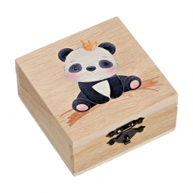 Ξύλινο Κουτί με Εκτύπωση Panda 8X8X4cm - ΚΩΔ:M10155-AD