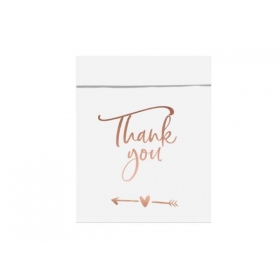Σακουλάκια χάρτινα "Thank You" ροζ χρυσο 13x16.5cm - ΚΩΔ:496633-NT
