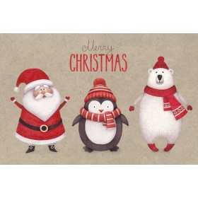 Μεταλλικά μαγνητάκια Άγιος Βασίλης και η παρέα του Merry Xmas 8x3.5cm - ΚΩΔ:MPOMM272-AL