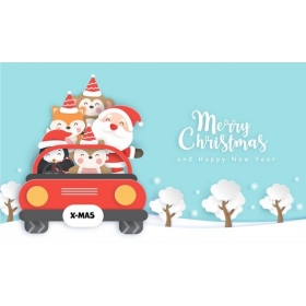 Μεταλλικά μαγνητάκια Άγιος Βασίλης και η παρέα του Merry Xmas 8x3.5cm - ΚΩΔ:MPOMM283-AL