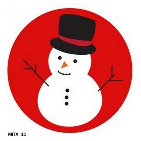 Ξύλινα Διακοσμητικά με εκτύπωση Χιονάνθρωπος 3.5x3.5cm - ΚΩΔ:MPX11-AL