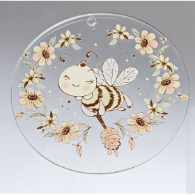 Plexiglass Διακοσμητικό με Μελισσούλα 5cm - ΚΩΔ:M10499-AD