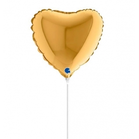 Mπαλόνι Foil 10"(25cm) Mini Shape Χρυσή Καρδιά - ΚΩΔ:09002G-BB