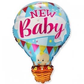 Μπαλόνι Foil 24"(60cm) Αερόστατο New Baby Boy - ΚΩΔ:901829-BB
