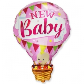 Μπαλόνι Foil 24"(60cm) Αερόστατο New Baby Girl - ΚΩΔ:901830-BB