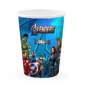 Χάρτινο Ποτήρι Avengers με Όνομα 260ml - ΚΩΔ:P25922-66-BB