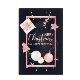 Ξύλινη Εκτυπωμένη Πλάτη για Γούρια "Merry Christmas & Happy New Year" 22X30cm - ΚΩΔ:M10615-AD