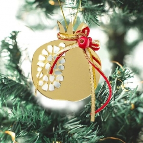 Χριστουγεννιάτικο Στολίδι Χρυσό Ρόδι 7cm - ΚΩΔ:XG1511-6-BB