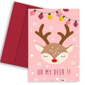 Χριστουγεννιάτικη Κάρτα Oh My Deer - ΚΩΔ:VC1702-64-BB