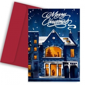 Χριστουγεννιάτικη Κάρτα Merry Christmas Night - ΚΩΔ:VC1702-71-BB