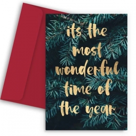 Χριστουγεννιάτικη Κάρτα Most Wonderful Time 11X18cm - ΚΩΔ:VC1702-86-BB